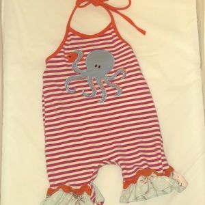 Ric Rac and Ruffles halter romper